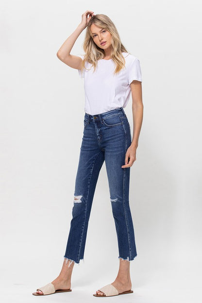 Flying Monkey Mid Rise Crop Slim Straight Medium Jeans