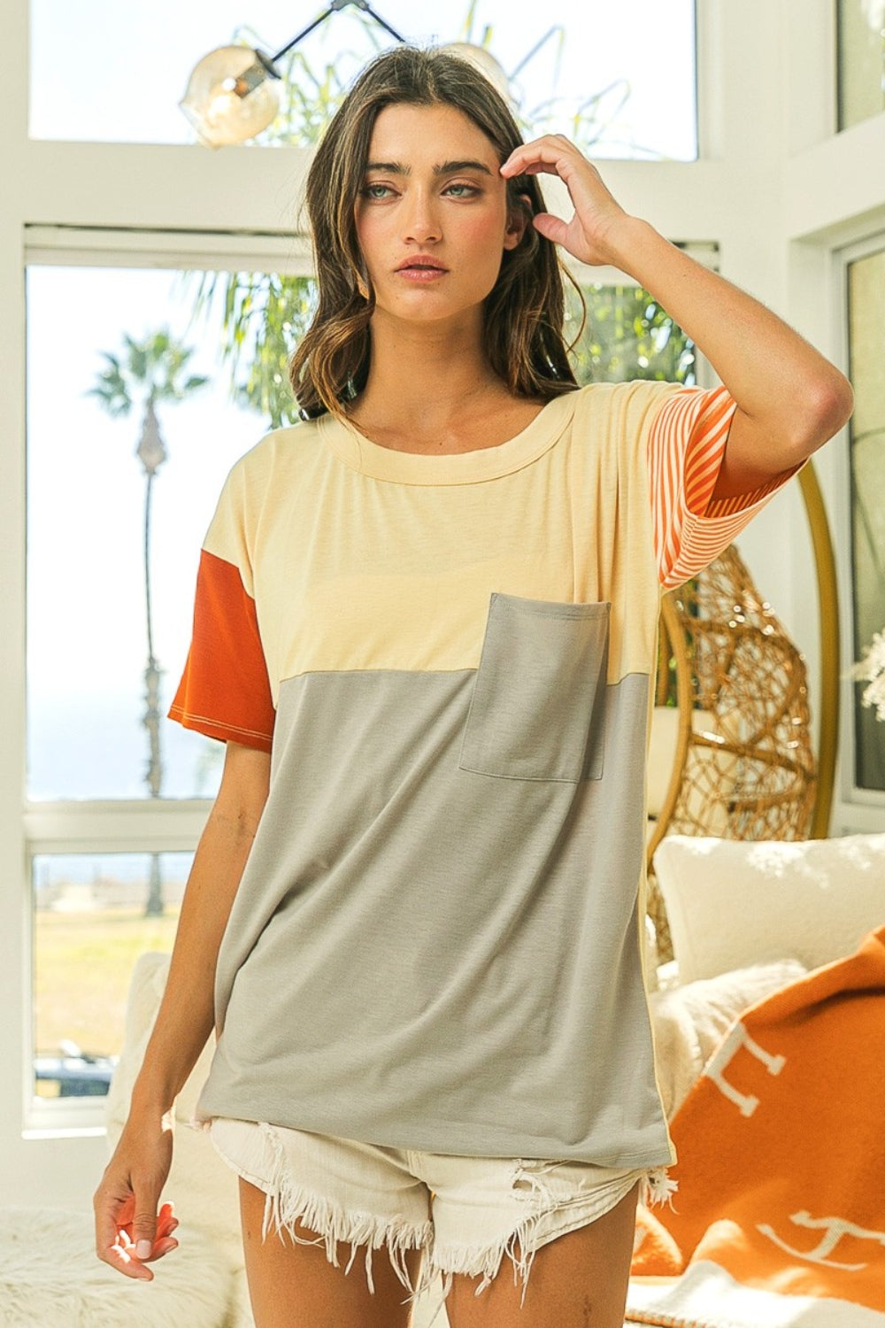 Color Block Short Sleeve T-Shirt