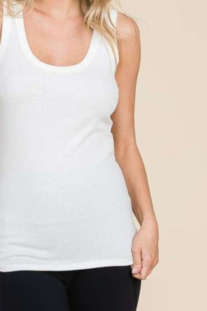 Ribbed Scoop Neck Tank