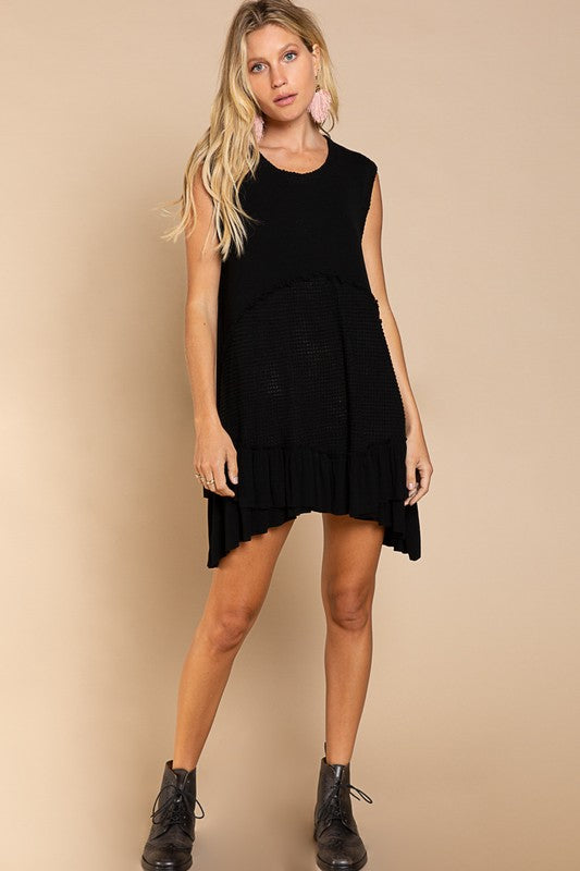 Sleeveless Ruffle Hem Dress