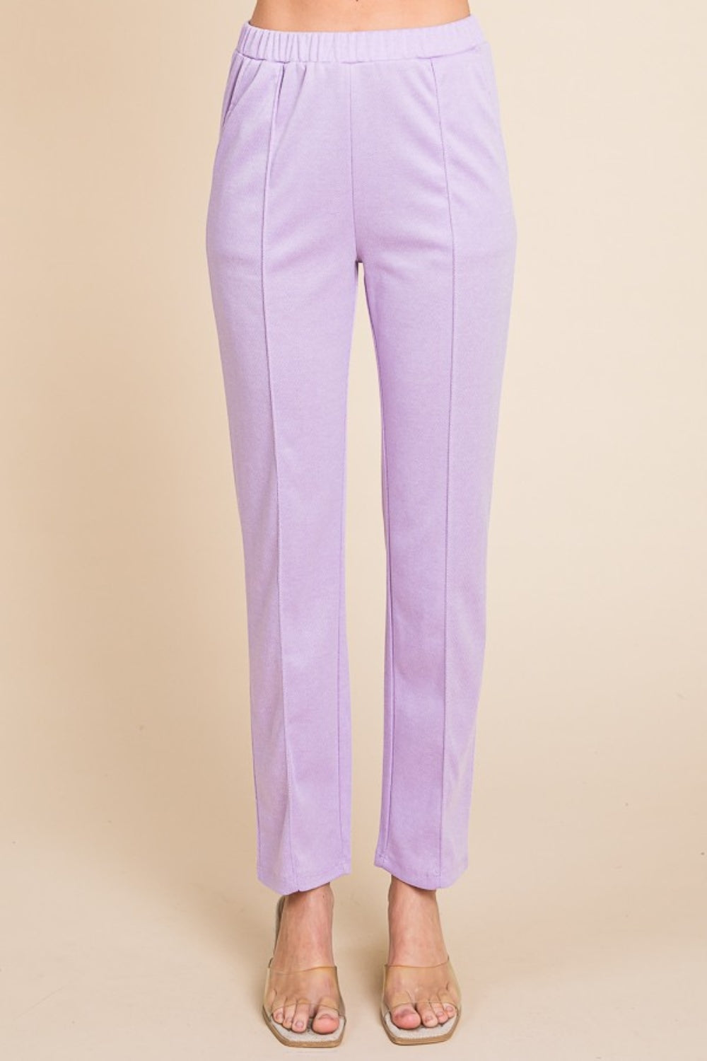 Pin Tuck Detail Slim Pants