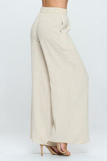 Linen Wide Leg Pants with Pockets