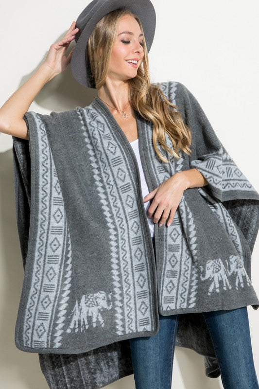 SOFT THICK PONCHO SHAWL CAPE