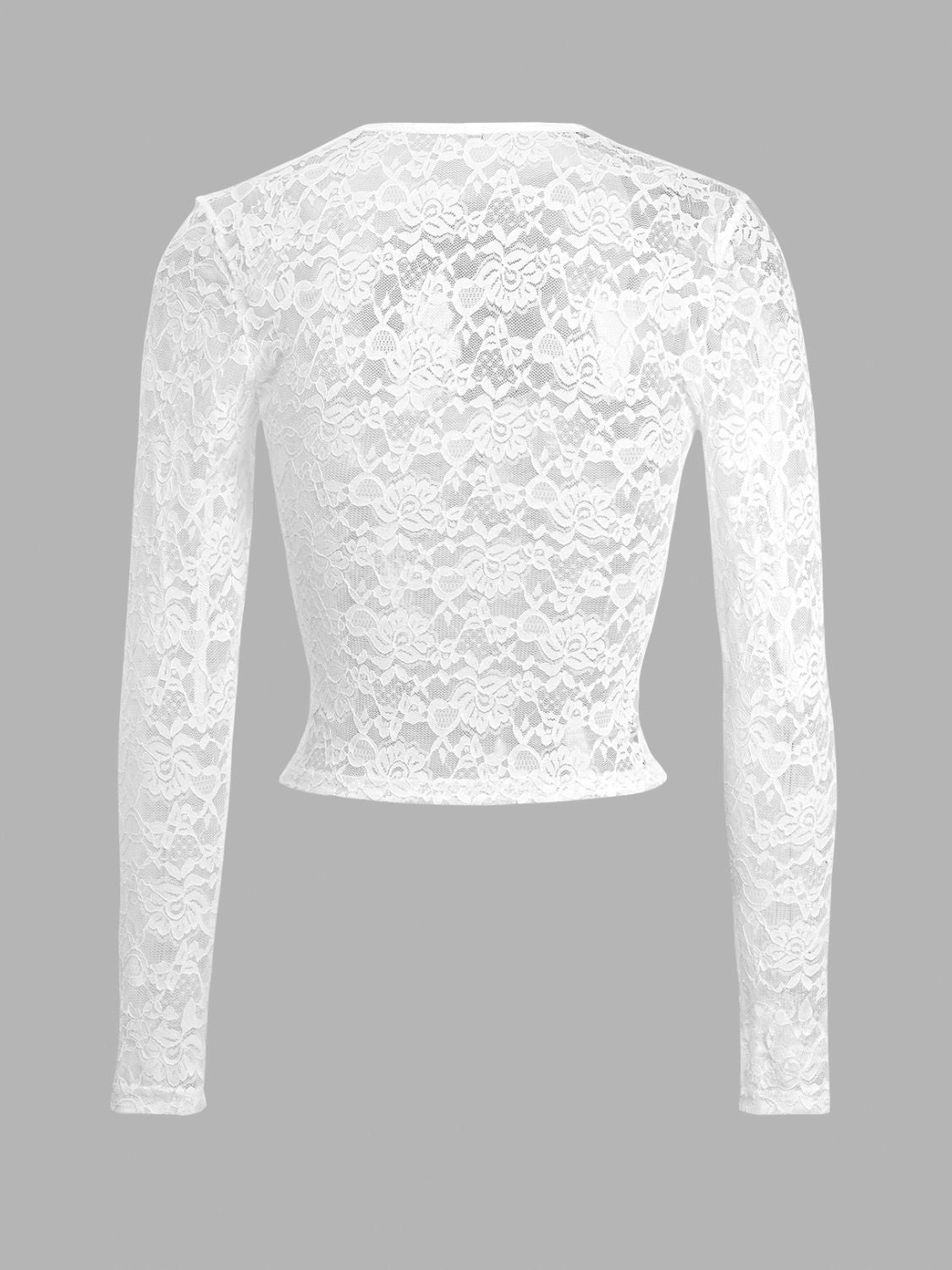 Devine Scoop Neck Long Sleeve Lace Top