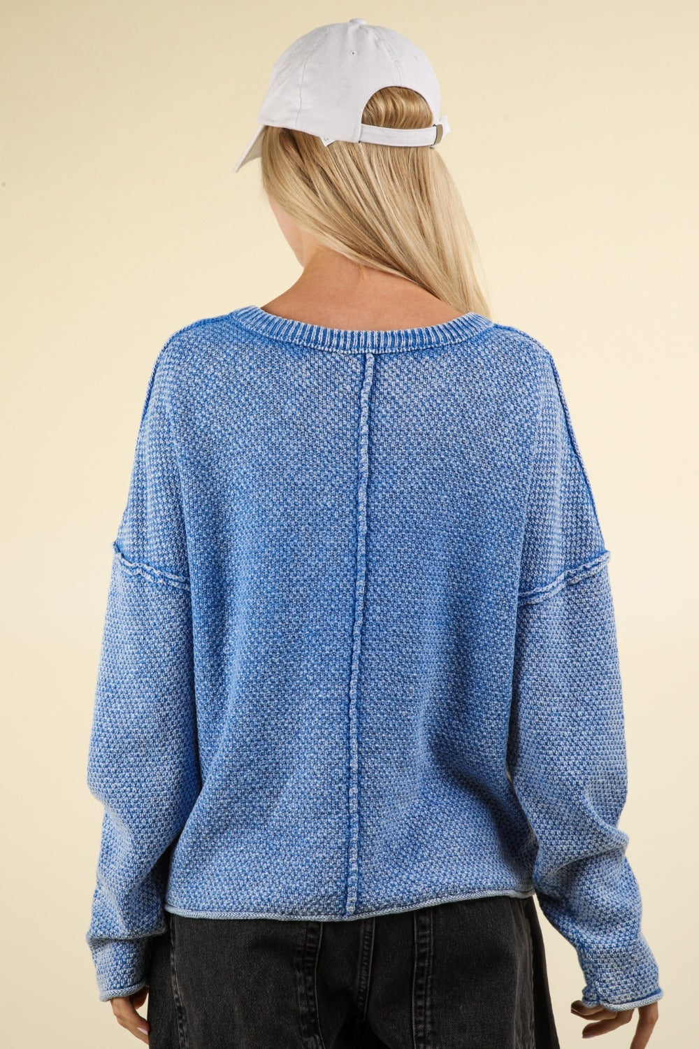 Mineral Washed Exposed Seam Sweater