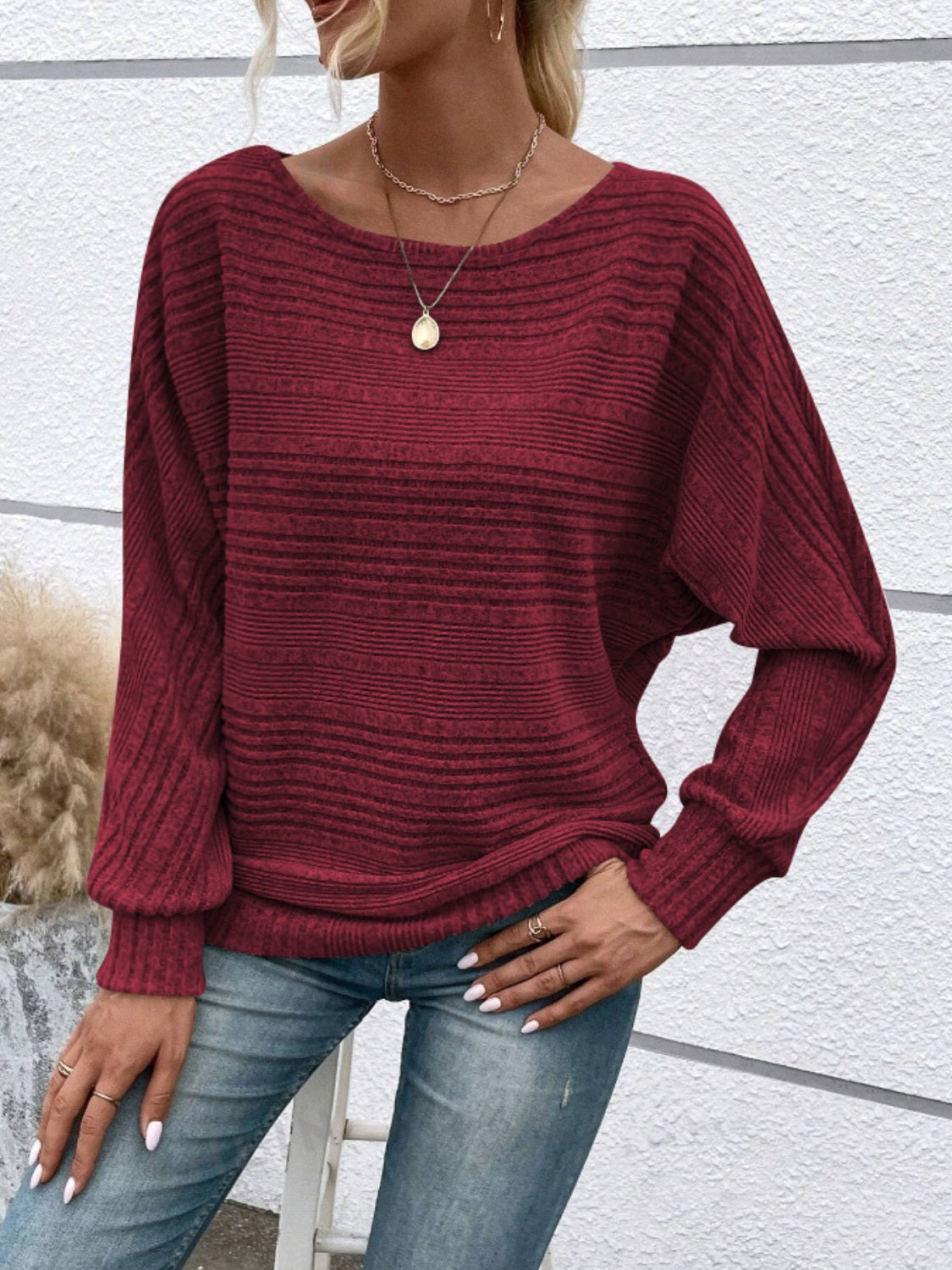 Round Neck Long Sleeve Top