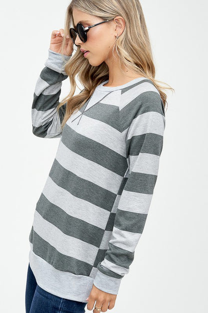 BIG STRIPE SWEATSHIRT TOP