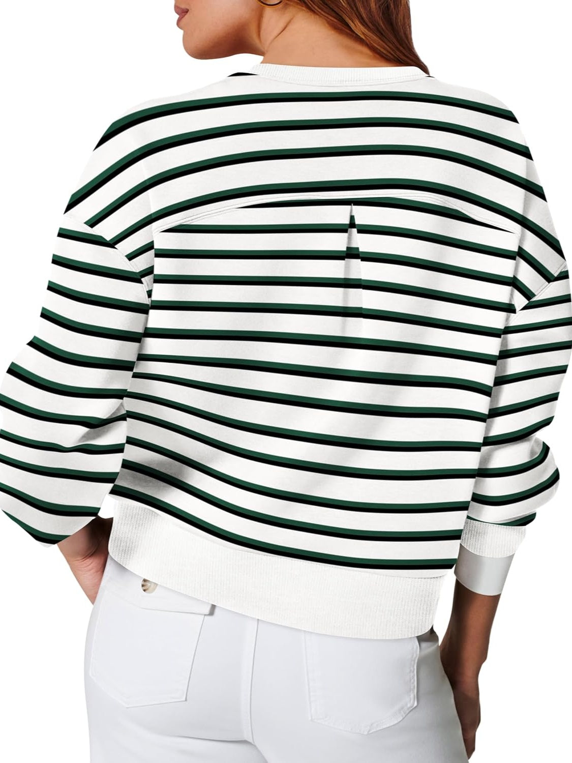 Striped Round Neck Long Sleeve Sweatshirt