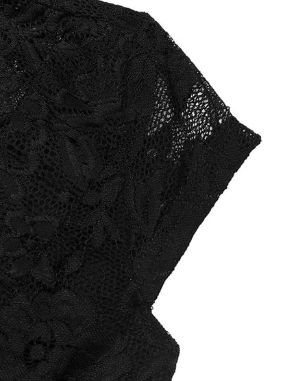 Lace V-Neck Cap Sleeve Bodysuit