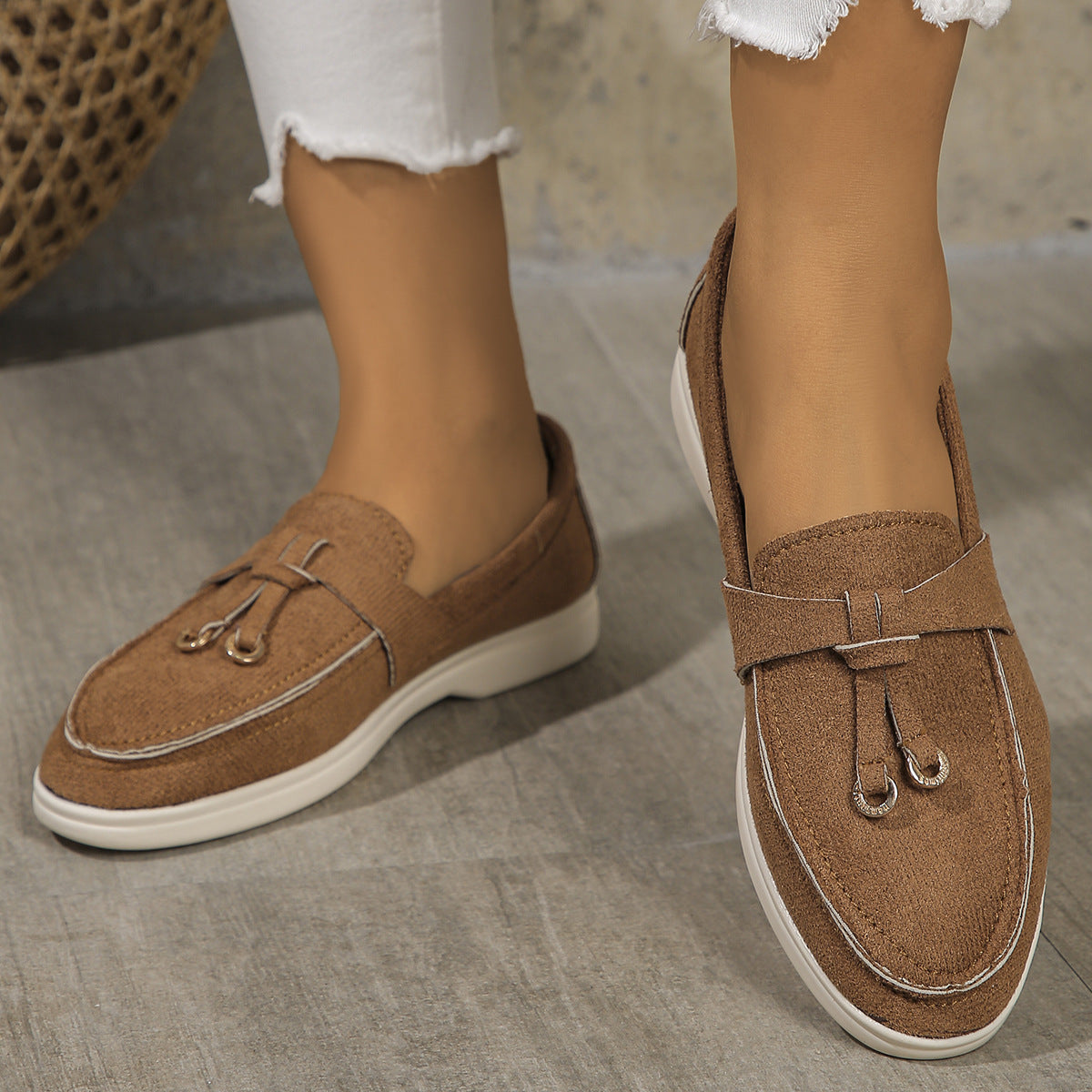 Round Toe Flat Slip-Ons