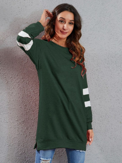 Striped Round Neck Long Sleeve T-Shirt