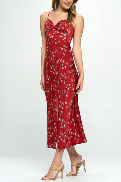 Satin Floral Maxi Dress 63409J