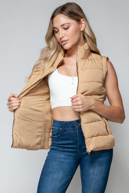 Zip Up Turtleneck Vest with Pockets