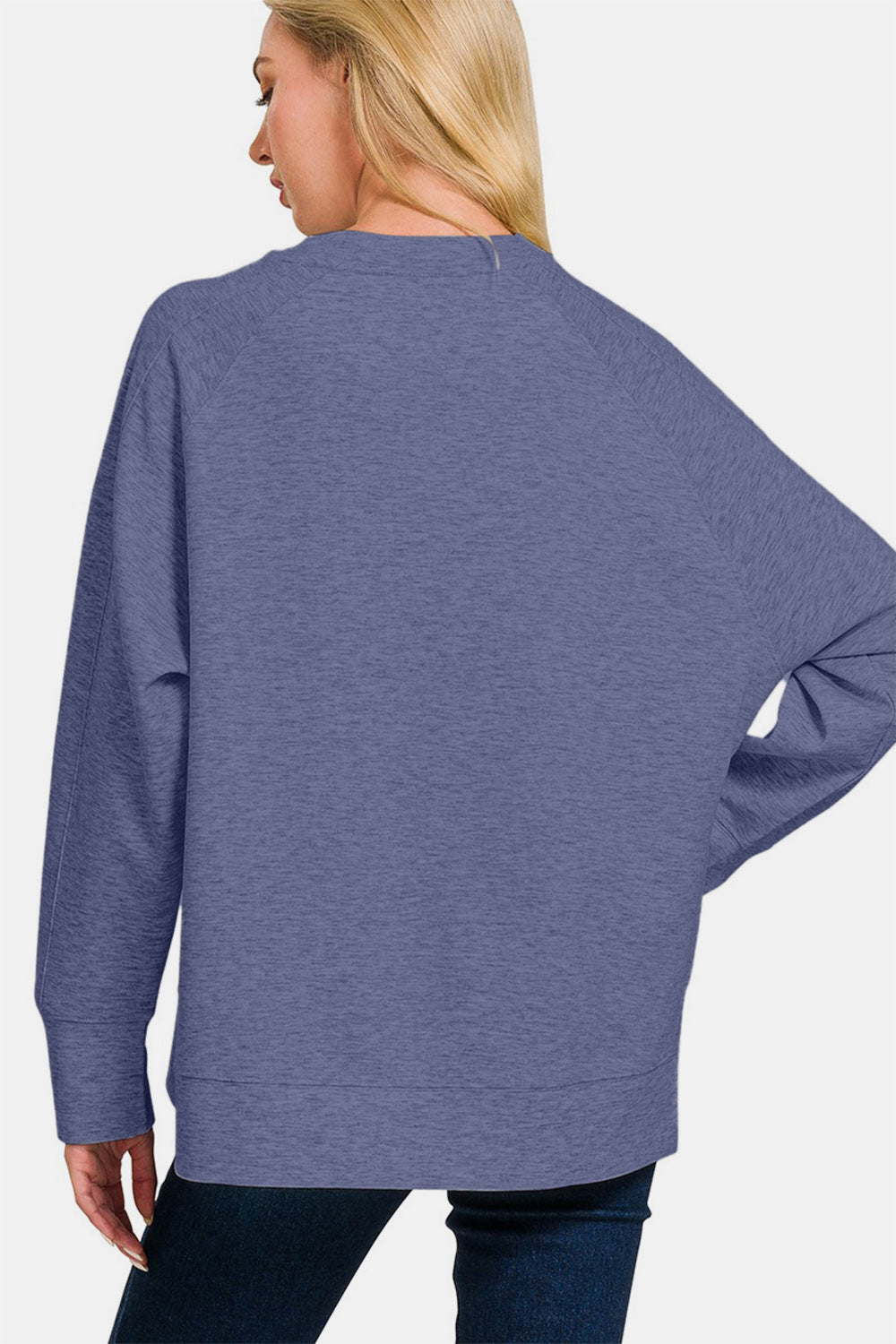 Scuba Round Neck Side Slit Sweatshirt