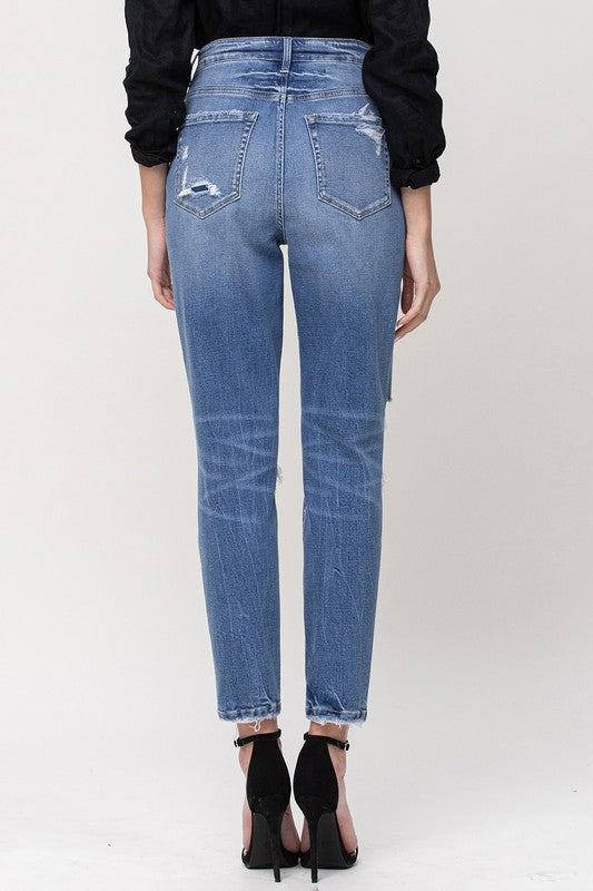 FLYING MONKEY SUPER HIGH RISE STRETCH MOM JEANS