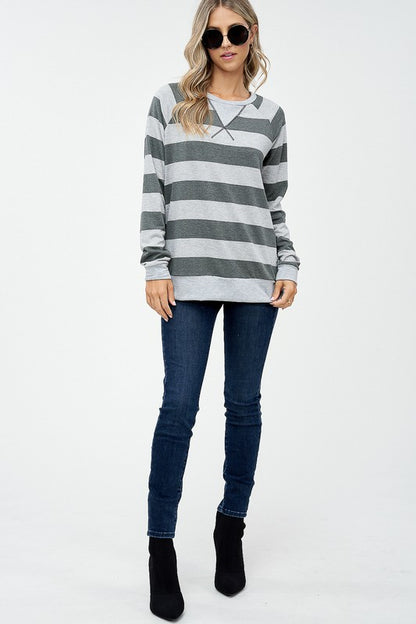 BIG STRIPE SWEATSHIRT TOP