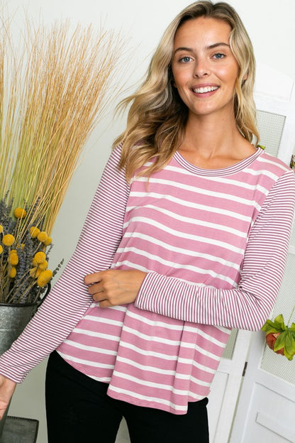 STRIPE LONG SLEEVE TOP