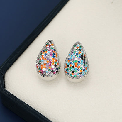 18K Gold-Plated Zircon Teardrop Earrings