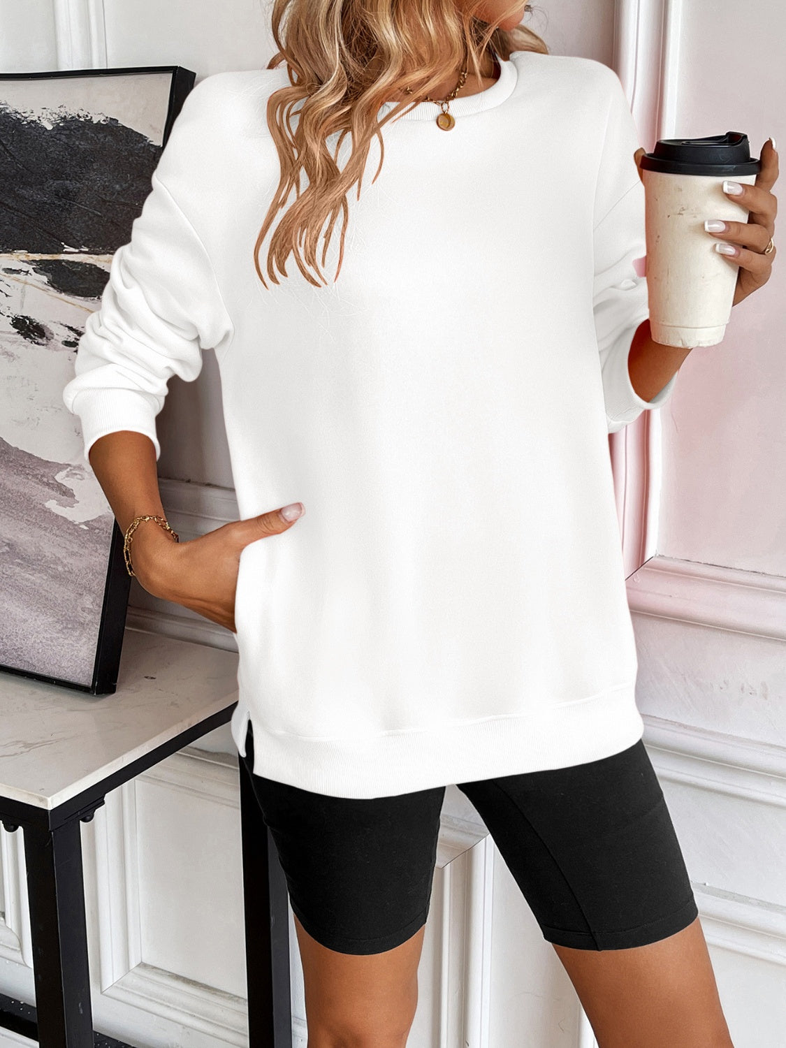 Round Neck Long Sleeve Sweatshirt