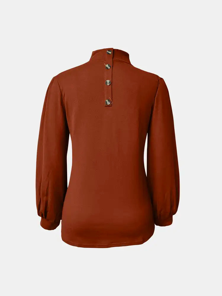 Mock Neck Long Sleeve T-Shirt