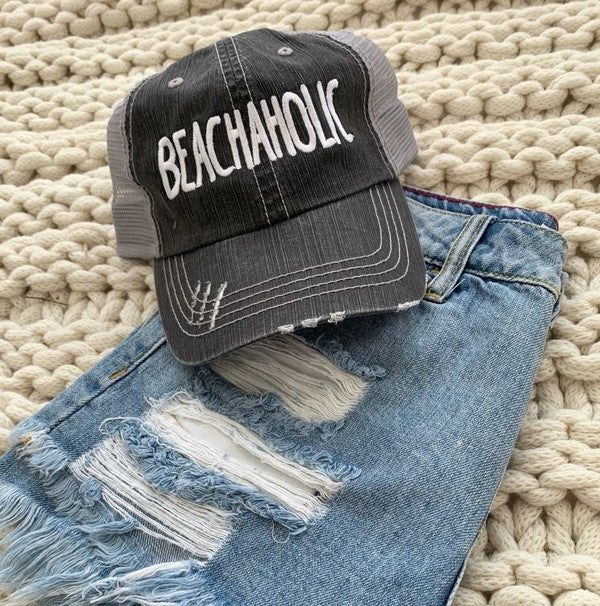 Beachaholic Embroidered Trucker Hat