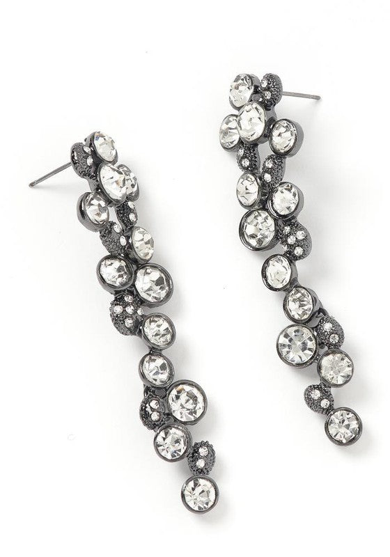 DIAMOND RHINESTONE DROP EARRINGS