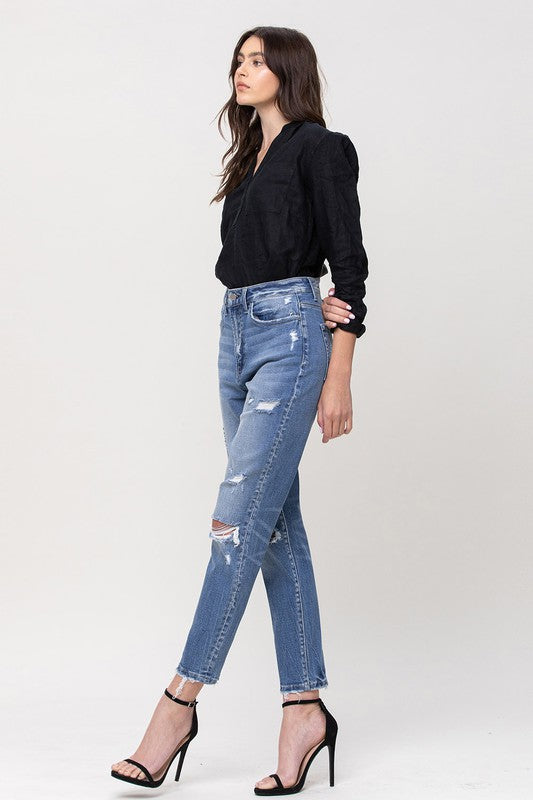 FLYING MONKEY SUPER HIGH RISE STRETCH MOM JEANS