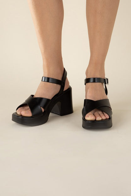 CRISSCROSS SANDAL HEELS