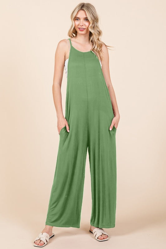 Sleeveless Wide Leg Jumpsuit with Pockets