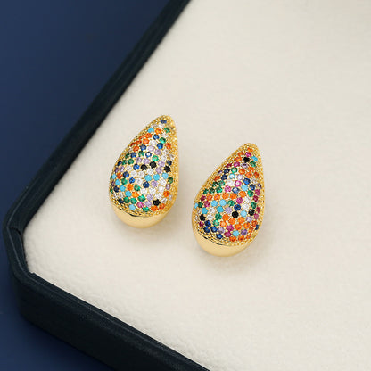 18K Gold-Plated Zircon Teardrop Earrings