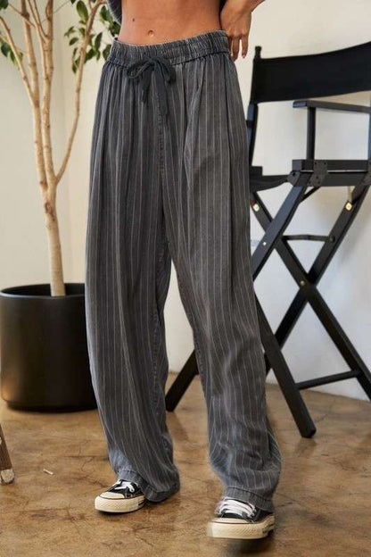 Stripe Button Down Shirt and Long Pants Set