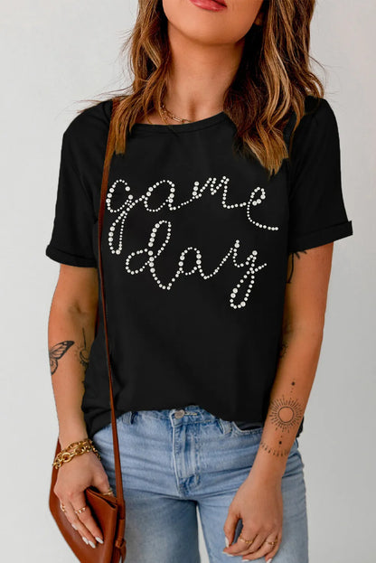 GAME DAY Round Neck Short Sleeve T-Shirt