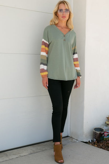 STRIPE SOLID MIXED TOP