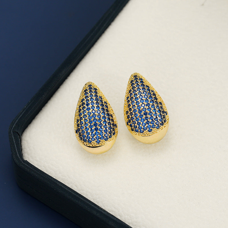 18K Gold-Plated Zircon Teardrop Earrings