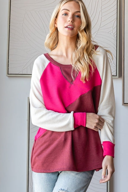 Color Block Long Sleeve T-Shirt