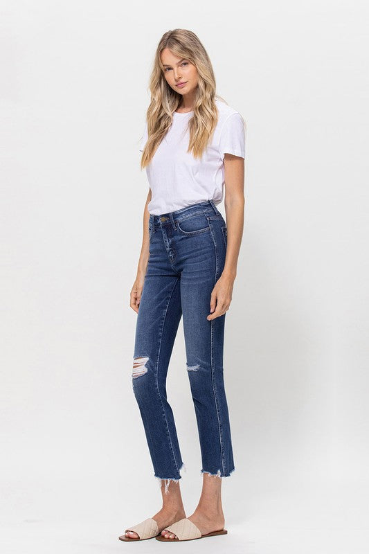 Flying Monkey Mid Rise Crop Slim Straight Medium Jeans