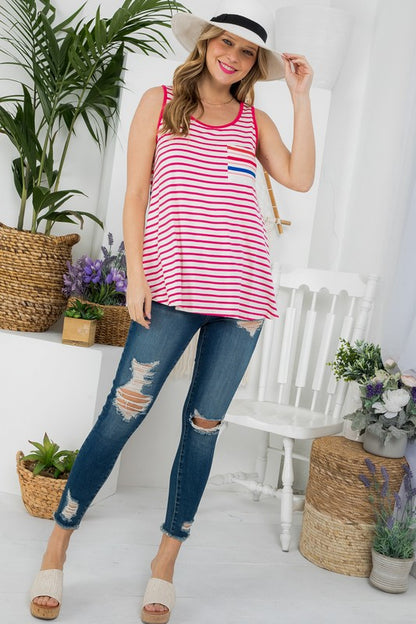 MIXED STRIPE TANK TOP