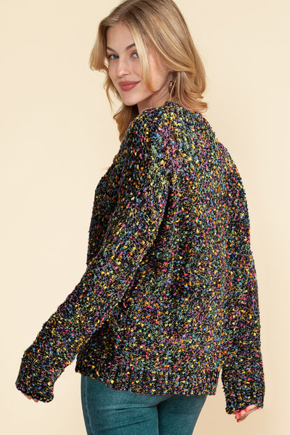 Confetti V-Neck Long Sleeve Sweater