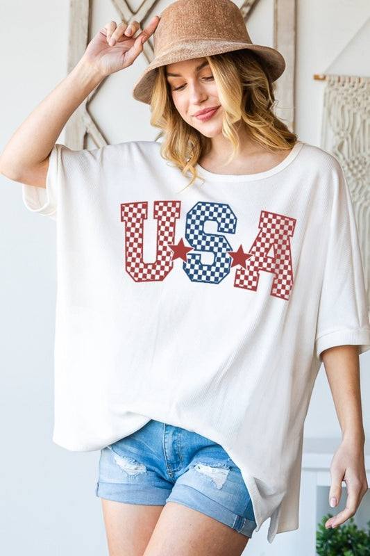 USA Graphic Round Neck T-Shirt