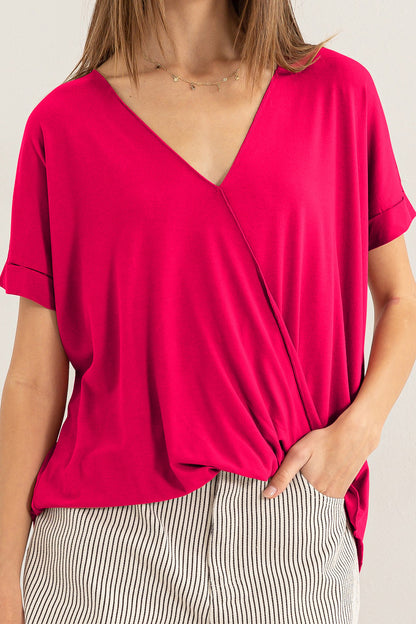 Short Sleeve Surplice Top