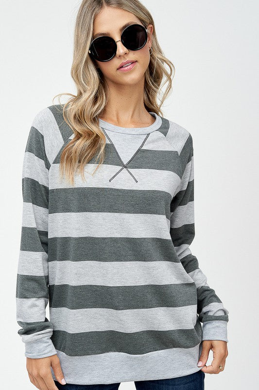 BIG STRIPE SWEATSHIRT TOP