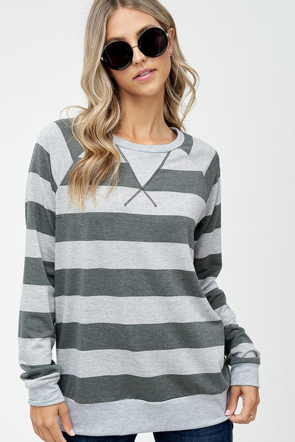 BIG STRIPE SWEATSHIRT TOP