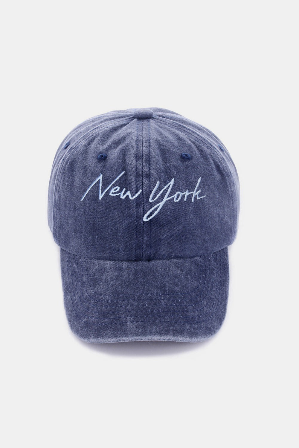 Washed Embroidered City Baseball Cap