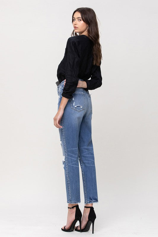 FLYING MONKEY SUPER HIGH RISE STRETCH MOM JEANS