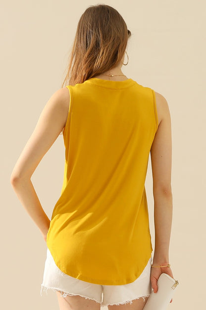 Notched Sleeveless Top