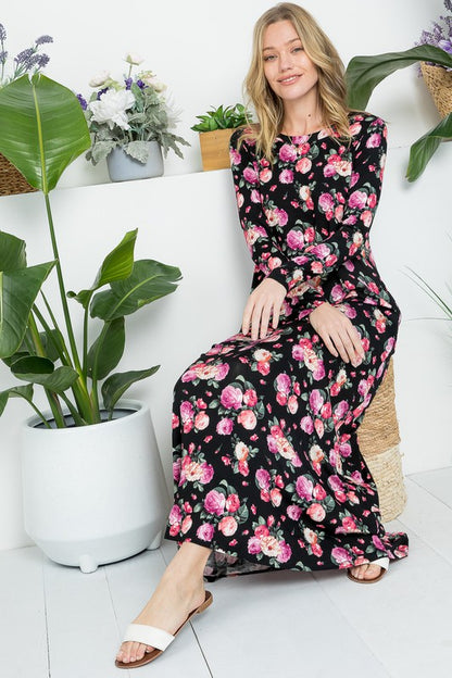 ALLOVER FLORAL MAXI DRESS