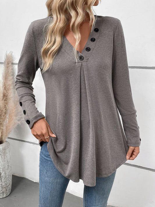 V-Neck Long Sleeve T-Shirt