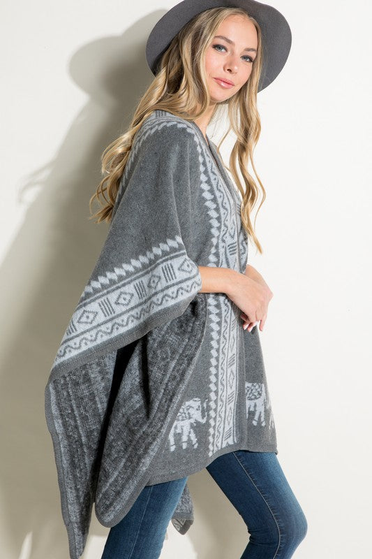 SOFT THICK PONCHO SHAWL CAPE