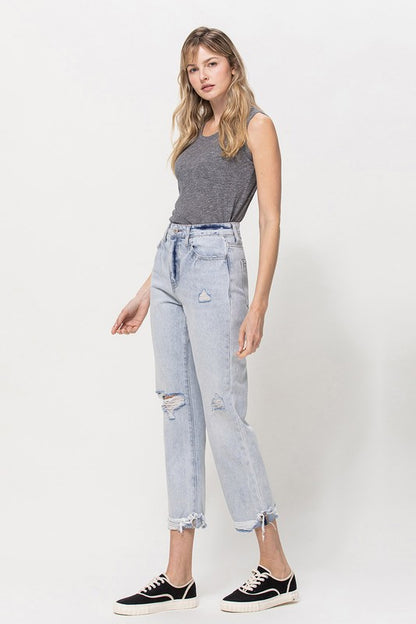 VERVET BY FLYING MONKEY SUPER HIGH RELAXED CUFFED STRAIGHT JEAN