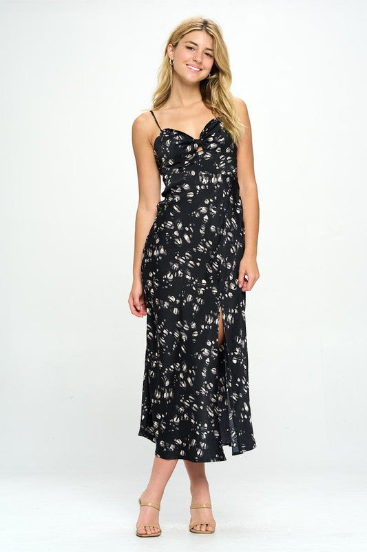 Satin Floral Maxi Dress 63409J